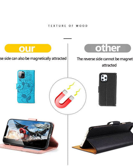 3D Embossed Rose Wallet Case For Samsung A12 - Libiyi