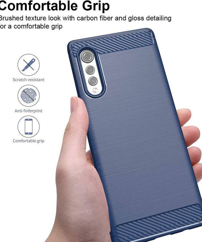 Luxury Carbon Fiber Case For LG Velvet With 2-Pack Screen Protectors - Libiyi