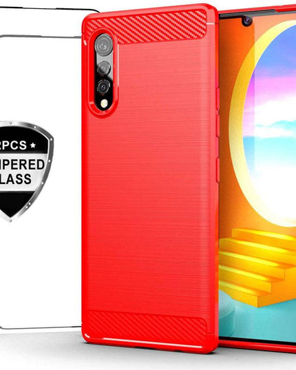 Luxury Carbon Fiber Case For LG Velvet With 2-Pack Screen Protectors - Libiyi