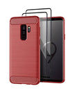Rouge / S9 Plus / Avec 2 protecteurs d'écran