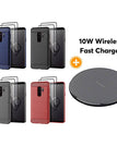 Bleu / S9 Plus / Avec 2 protecteurs d'écran et chargeur sans fil