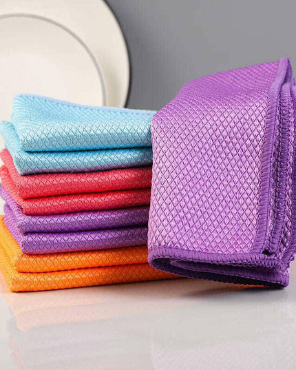 Fish Scale Microfiber Polishing Cleaning Cloth 5 Pcs - Libiyi