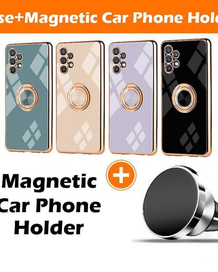 Slim Thin Finger Ring Stand Electroplated Silicone Case For Samsung A32(5G) - Libiyi