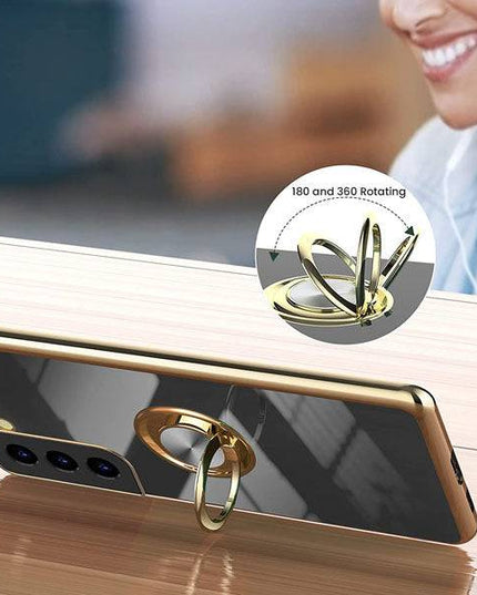 Shiny Plating Built-in Finger Ring Case For Samsung S21 - Libiyi