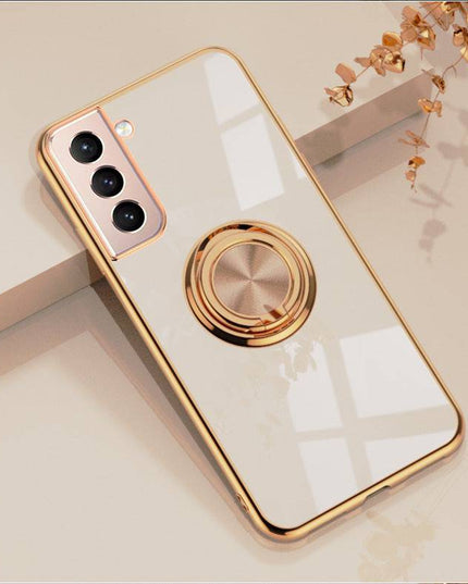 Shiny Plating Built-in Finger Ring Case For Samsung S21 - Libiyi