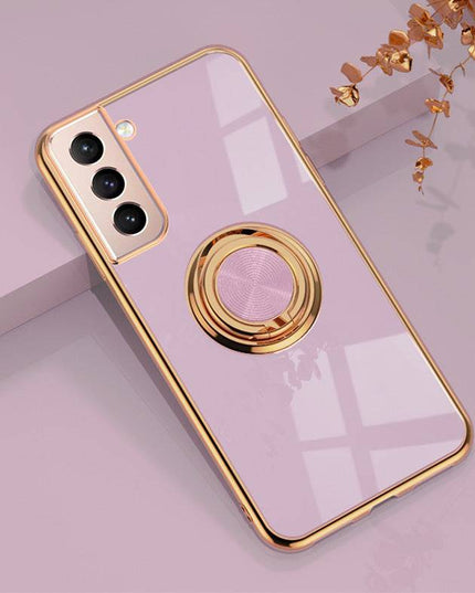 Shiny Plating Built-in Finger Ring Case For Samsung S21 - Libiyi
