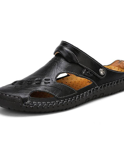 Libiyi Men's Casual Breathable Handmade Leather Sandals - Libiyi