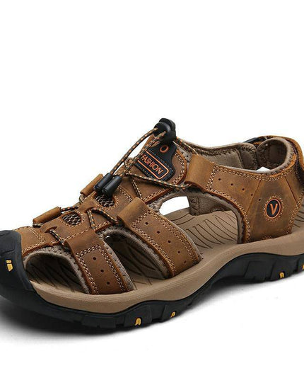 Libiyi Men's Outdoor Leather Toe Cap Sandals - Libiyi
