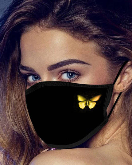 Printed Black Mask Butterfly Cloth Masks - Libiyi